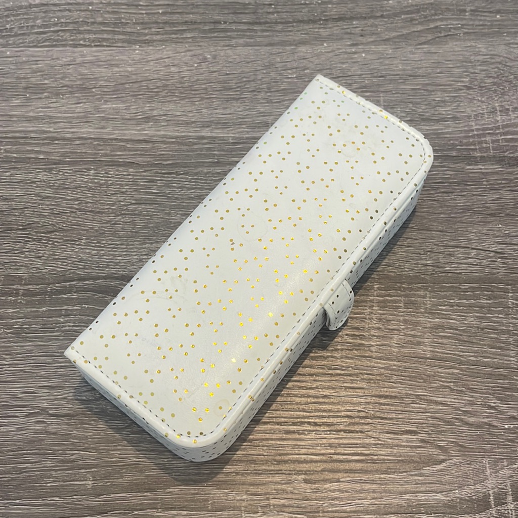 White Gold Polka Dot Travel Jewelry Case 10$